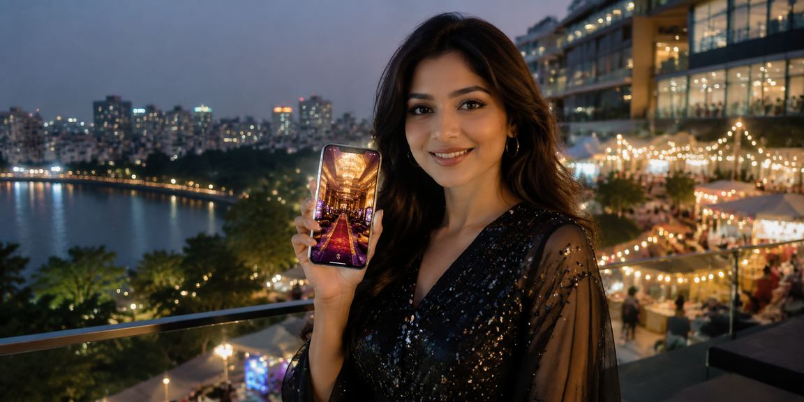 fm24 Sports Betting on mobile at a Dhaka night market