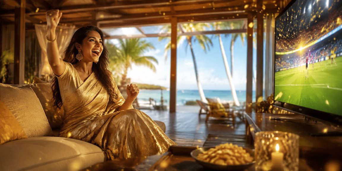 A woman in a saree at Saint Martin's Island playing Rummy in VIP mode on fm24